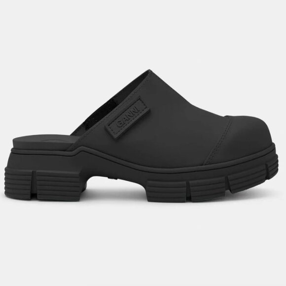 Ganni Shoes - Ganni Recycled Rubber City Mules - Black - Size 39
